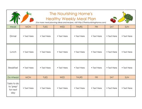 40 Weekly Meal Planning Templates Templatelab