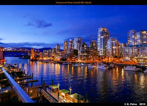 Vancouver Skyline By Night From Grandville Island Panason Flickr
