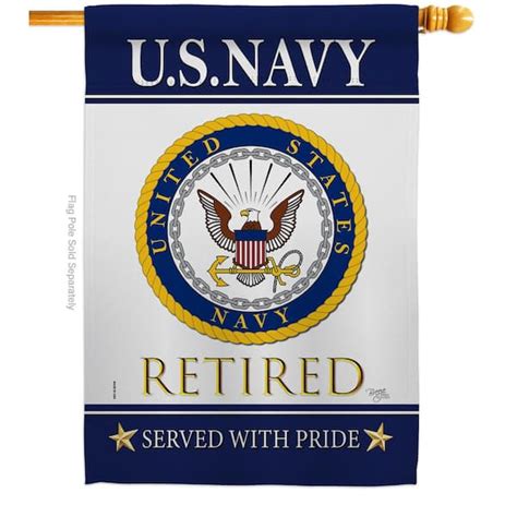 breeze decor 28 in x 40 in us navy retired house flag double sided armed forces decorative