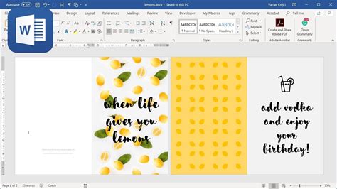 How To Create Happy Birthday 🎂 Card In Microsoft Word Tutorial When