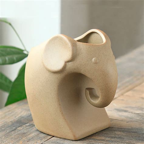 Vaso Decorativo De Elefante Em Resina Nude 11 Cm Feira Da Madrugada SP