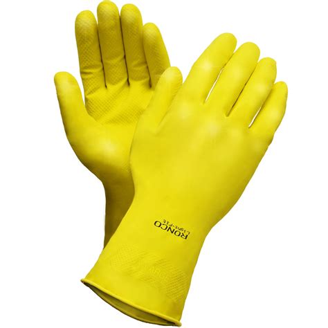 Ronco Light Fit Latex Reusable Gloves Flocked Lined Xl Yellow Pk Grand Toy