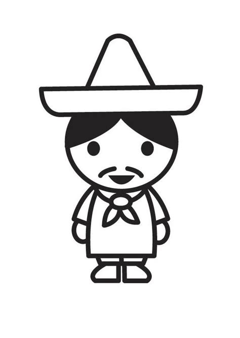 Dibujo para colorear mexicano - Dibujos Para Imprimir Gratis
