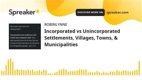 Incorporated Vs Unincorporated Settlements Villages Towns