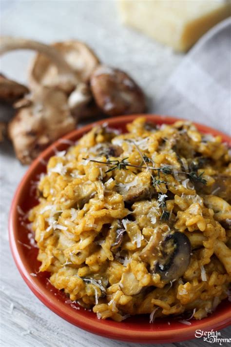 Date Night Wild Mushroom Risotto For Two Steph In Thyme Food Recipes Food To Make
