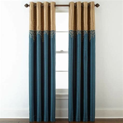 Elegant Gold And Teal Curtains For A Modern Touch