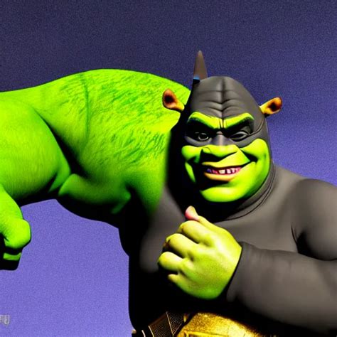 Shrek As Batman Highly Detailed Extremely High Stable Diffusion
