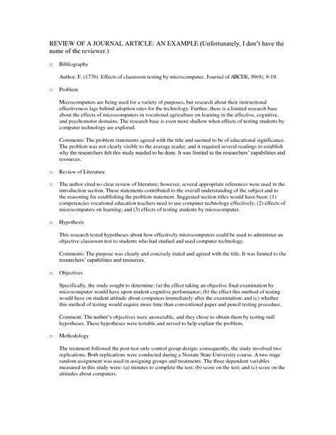 Explanatory text following examples by bc o'donnell. Research Article Critique Example | Nursing research ...