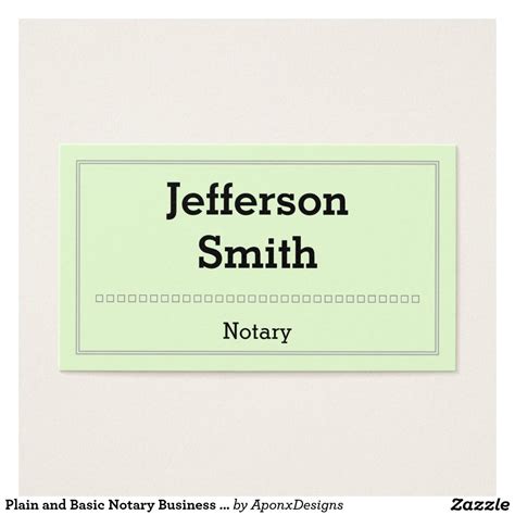 Choose from thousands of designs and create your perfect card today! Plain and Basic Notary Business Card | Zazzle.com ...
