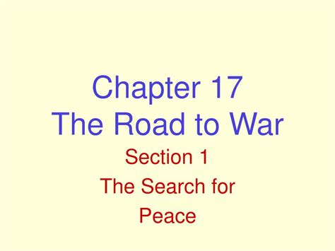 Ppt Chapter 17 The Road To War Powerpoint Presentation Free Download