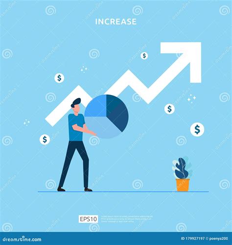 Salary Rate Increase With Growth Up Arrow And People Character