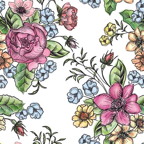 Floral Seamless Background Flower Pattern 530947 Download Free