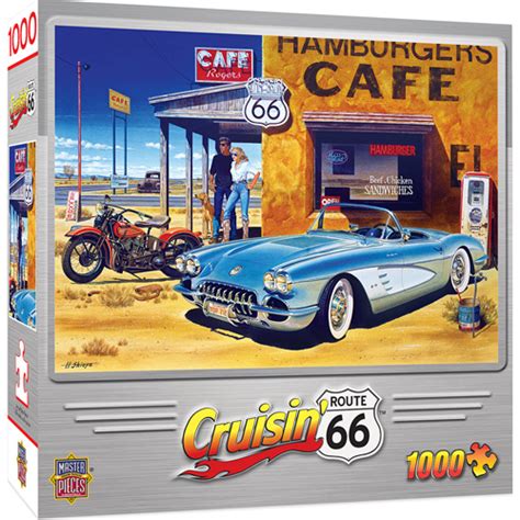 Masterpieces Puzzle Cruisin Route 66 Cafe Puzzle 1000 Pieces Toys