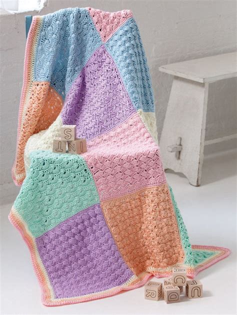 Sampler Squares Baby Blanket In Caron Simply Soft Downloadable Pdf