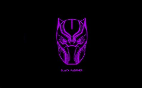 Download Wallpaper 3840x2400 Black Panther Glowing Mask Muzzle Art