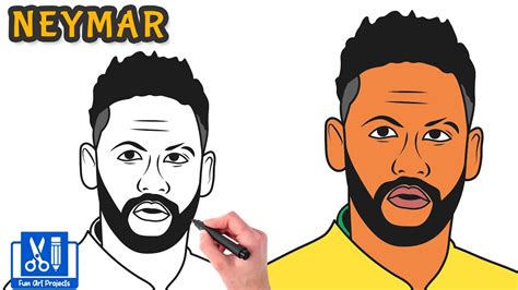 How To Draw Neymar Jr Legendary Brazilian Soccer Player Draw