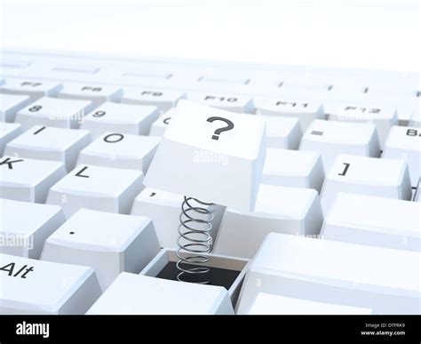 A Computer Keyboard With The Question Mark Key Broken Stock Photo Alamy