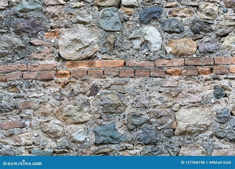 Very Ancient Wall With Stones And Bricks Stock Photo Image Of Harden