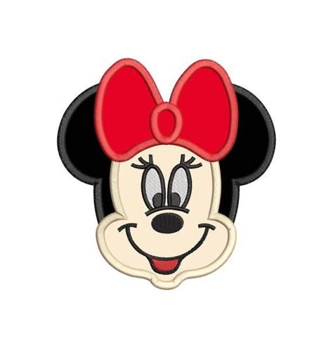 Minnie Mouse Applique 01 Embroidery Design Instant Download Minnie