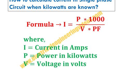 Formula To Calculate Current In Single Phase Circuit Youtube