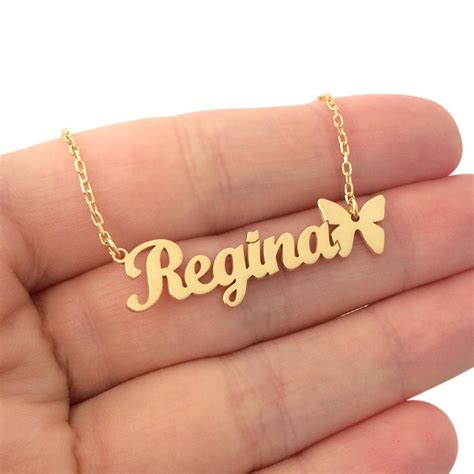 Gold Name Necklace Near Me K Gold Plated Personalized Name Necklace