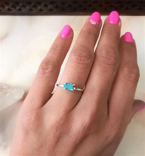 Real Turquoise Ring Raw Turquoise Turquoise Color Turquoise Ring