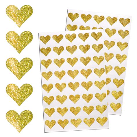 Heart Glitter Stickers 34 Inch Royal Green Market