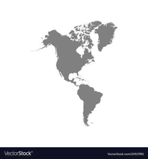 North And South America Map Royalty Free Vector Image