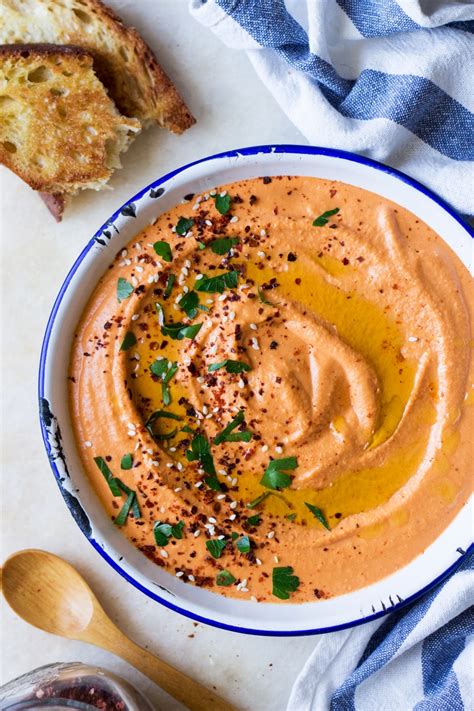 Spicy Roasted Red Pepper Hummus Lazy Cat Kitchen