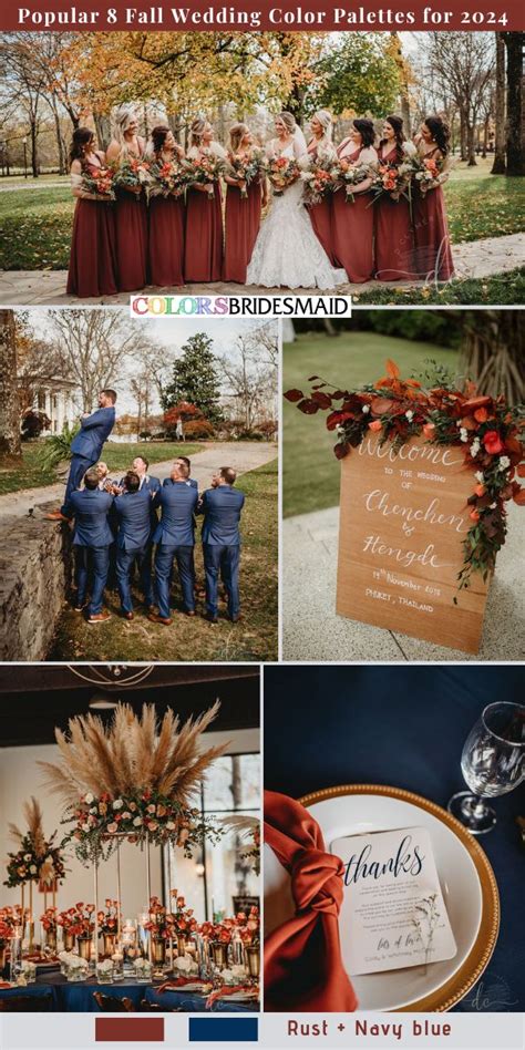 8 Popular Fall Wedding Color Palettes For 2024 Fall Wedding Colors