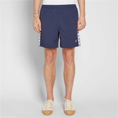 Fred Perry Taped Swim Short Carbon Blue End Au