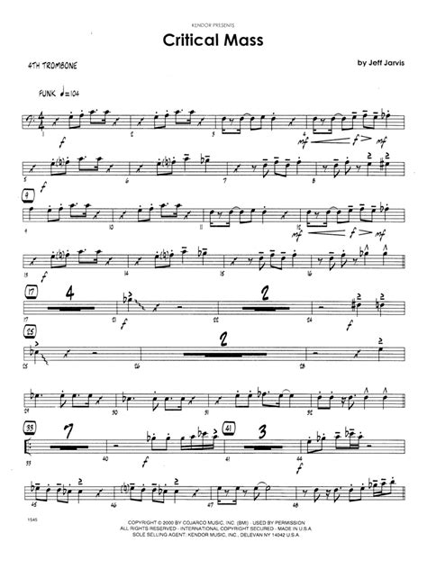 Download Critical Mass Trombone 4 Sheet Music By Jeff Jarvis Sheet