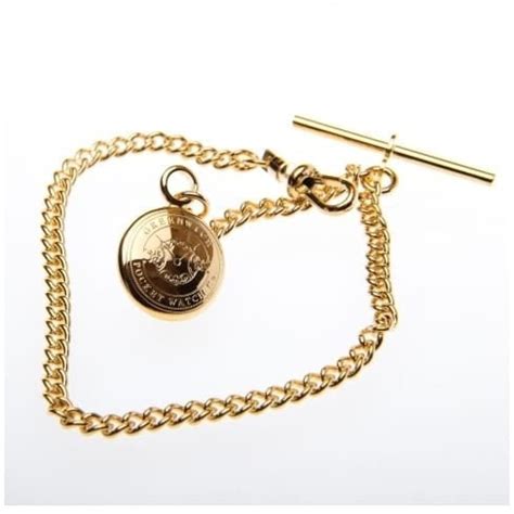 Greenwich 9 Inch Gold Plated Pocket Watch Chain With Charm Greenwich