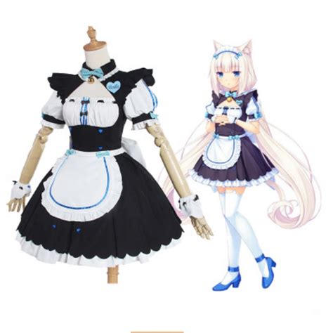 Anime Chocola Nekopara Cosplay Chocola Vanilla Maid Dress Costume Cat