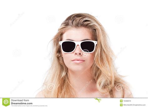 Beautiful Blonde Woman In Sunglasses Stock Image Image Of Face Adult