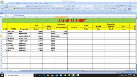 Download Salary Sheet Excel Template Amcooltech Riset