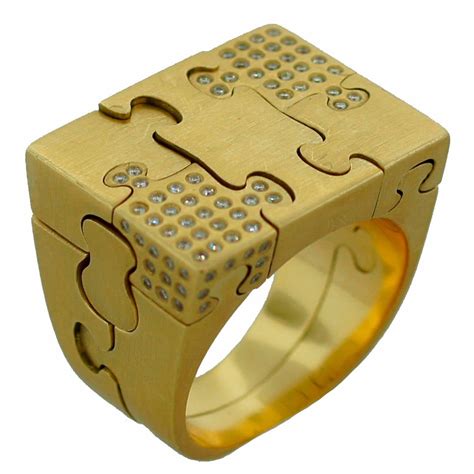 Diamond Yellow Gold Puzzle Ring By Antonio Bernardo At 1stdibs