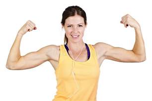Strong Beautiful Woman Flexing Biceps Stock Image Image