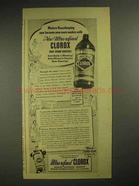 1940 Clorox Bleach Ad Modern Housekeeping