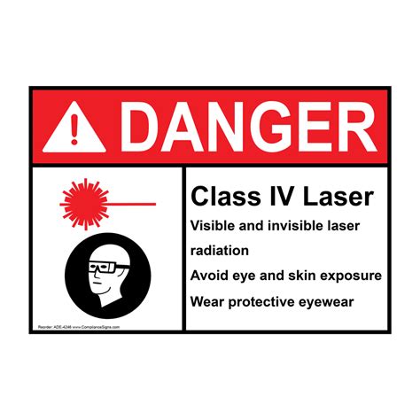 Danger Sign Class Iv Laser Visible And Invisible Sign Ansi