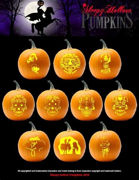 Dia De Los Muertos Pumpkin Carving Patterns Printable PDF Etsy