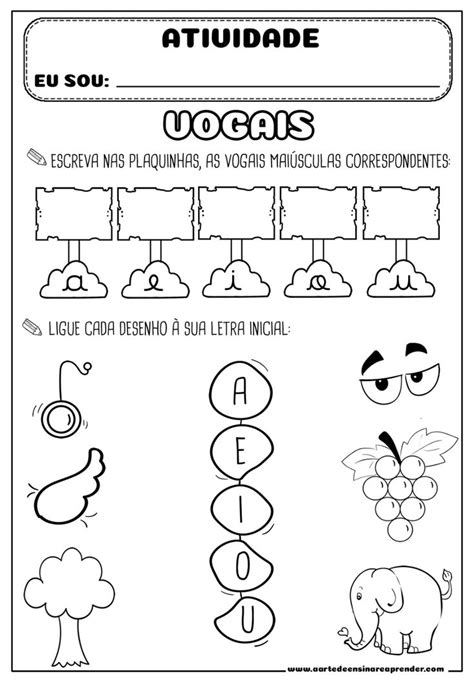 Atividade Pronta Vogais A Arte De Ensinar E Aprender A