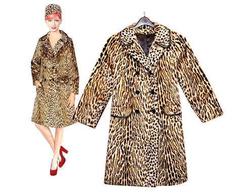 vintage 1960s ocelot coat leopard leather jacket faux fur