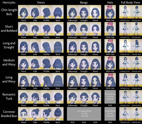 Pokemon Sun Moon All Hairstyles Hairstyle Guides