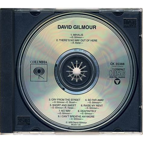 David Gilmour 1978 David Gilmour Компакт диск в интернет магазине Av