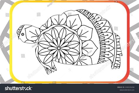 Drawing Zentangle Turtle Coloring Page Shirt Stock Vector Royalty Free
