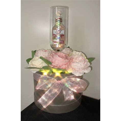 Champagne Glass Flower Box With Lights Etsy