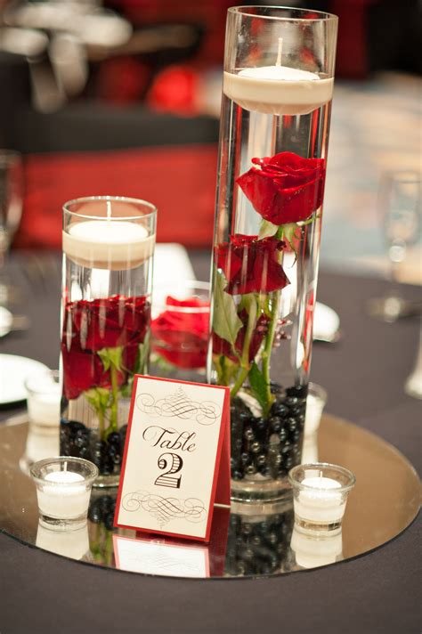 Image Result For Wedding Table Decor Red Black Centerpiece