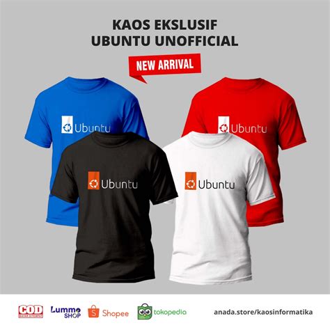 Jual T Shirt Kaos Ubuntu Unofficial Murah Bisa Satuan Bisa Desain Custom Sesukamu Shopee Indonesia