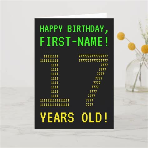 Fun Geeky Nerdy 17 Years Old Birthday Card In 2021